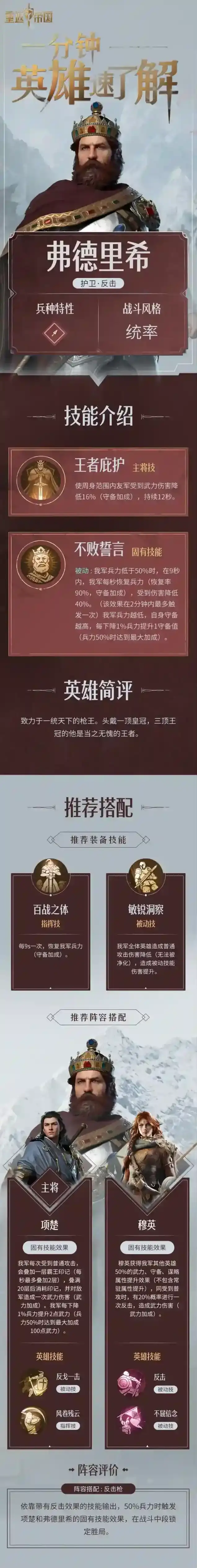 重返帝国弗德里希技能装备搭配解析攻略