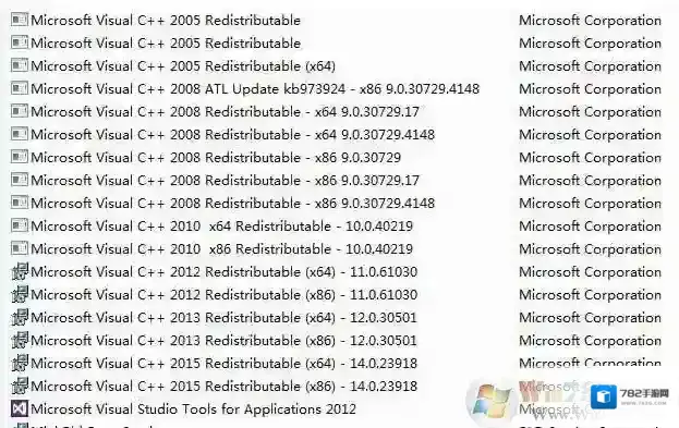 Win7系统里有很多Microsoft visaul c++是正常的吗可以卸载吗？