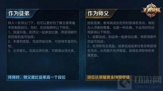 王者荣耀新师徒系统解析 收徒拜师要求调整