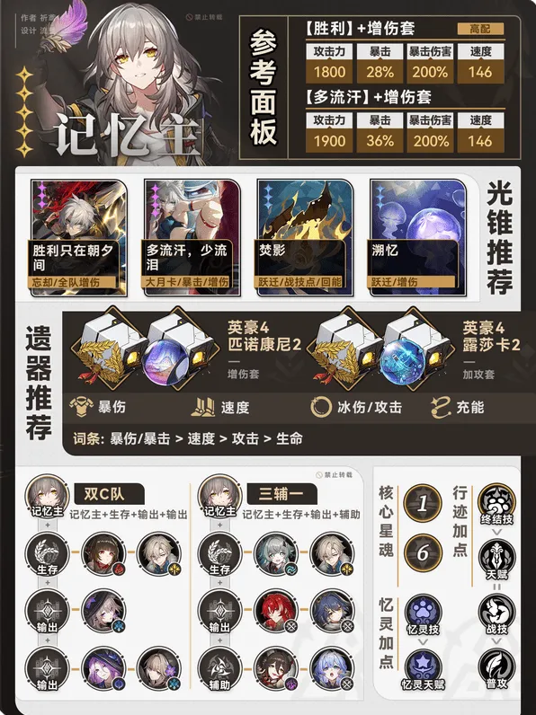 《崩坏星穹铁道》记忆主配队遗器词条推荐最全攻略