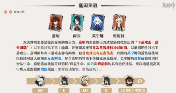 原神嘉明阵容搭配流程