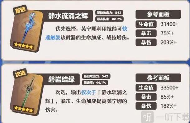 原神：芙宁娜武器搭配详解