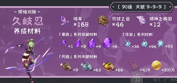 《原神》久岐忍角色突破材料攻略