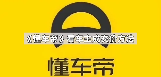 懂车帝看车主成交价技巧