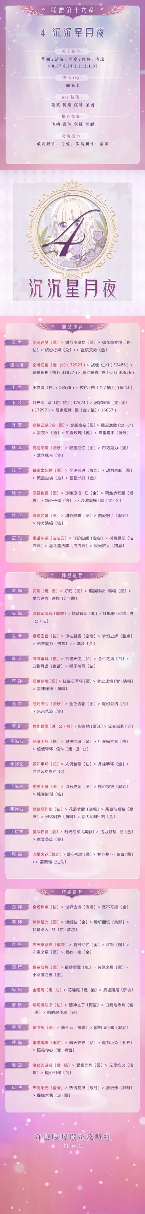 奇迹暖暖联盟16-4高分通关攻略