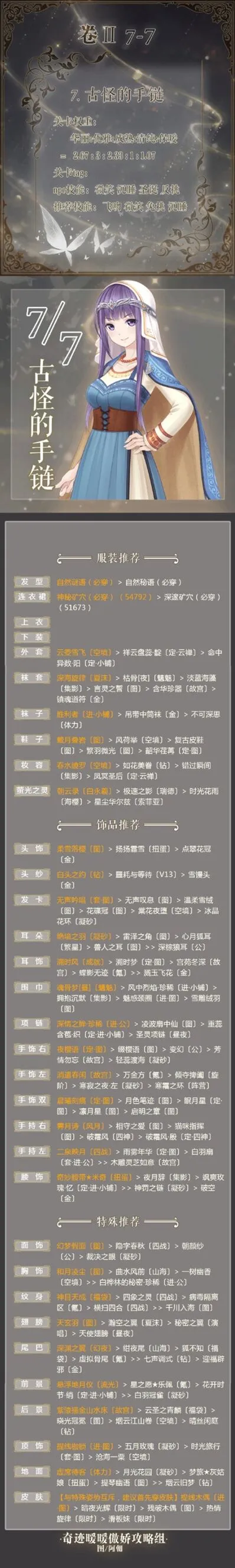 《奇迹暖暖》古怪的手链S级通关玩法