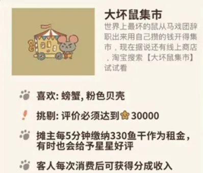 动物餐厅大坏鼠集市解锁条件介绍