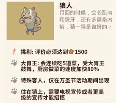 动物餐厅狼人解锁指南 活动客人获取