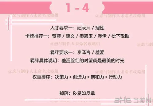 《恋与制作人》李泽言副本1-4玩法指南