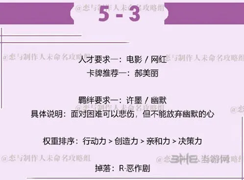 恋与制作人许墨拍摄副本5-3攻略技巧分享