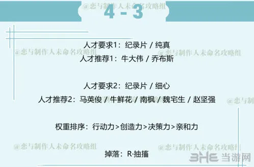 恋与制作人三星