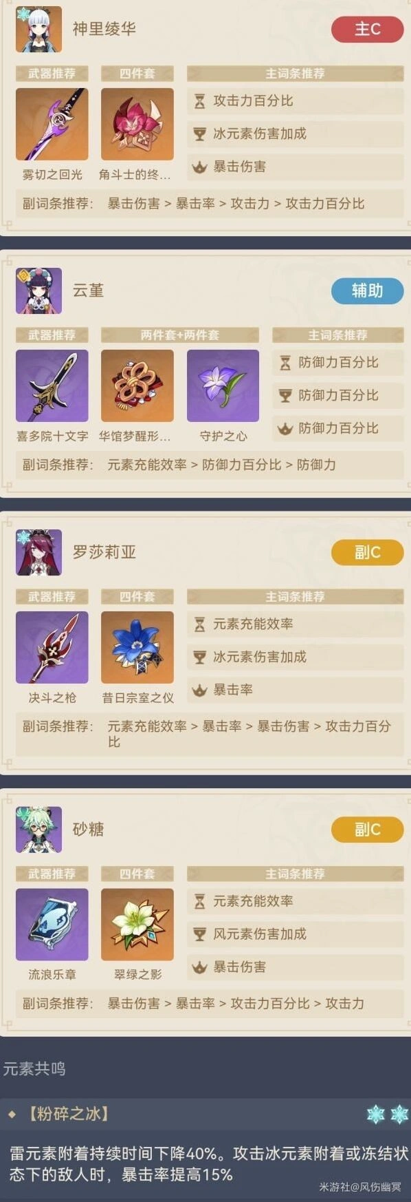 原神神里绫华冰伤队最强攻略