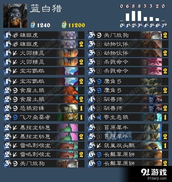 炉石传说吐司大佬蓝白猎上分教程