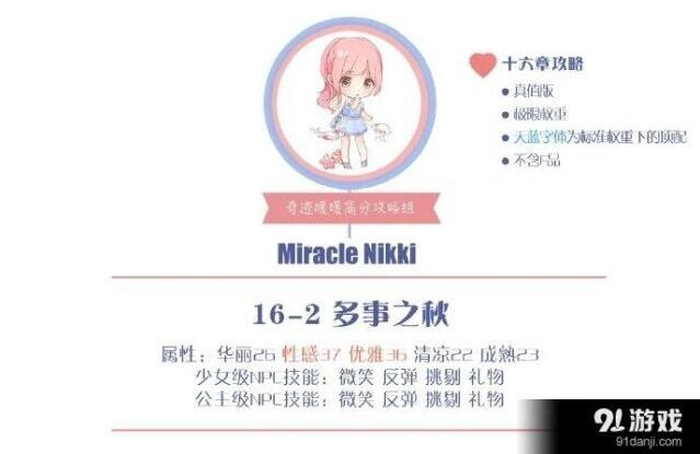 奇迹暖暖16-2公主级通关攻略指南
