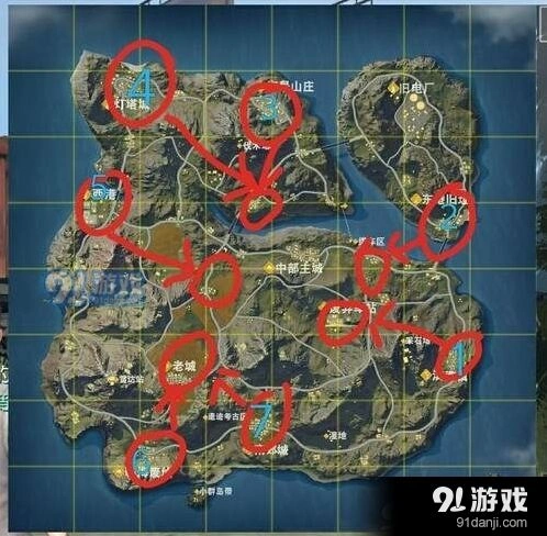 荒野行动四排在哪跳伞 跳伞点推荐