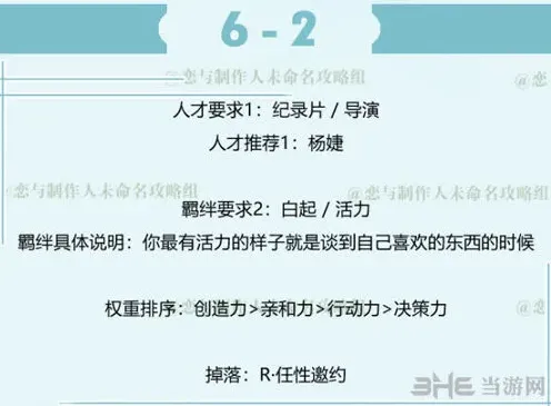 恋与制作人6-2白起拍摄副本三星指南