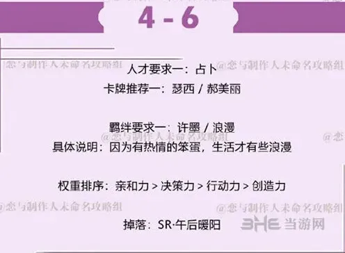 恋与制作人第四章4-6许墨副本通关指南