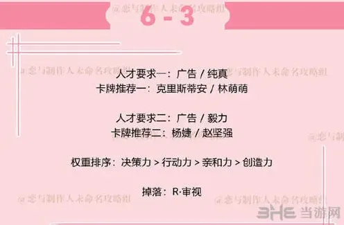 恋与制作人：李泽言拍摄副本6-3攻略