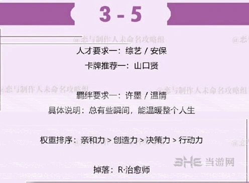 恋与制作人许墨3-5关卡攻略技巧