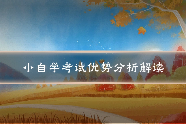 小自学考试优势分析解读