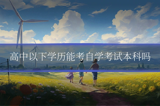 高中以下学历能考自学考试本科吗