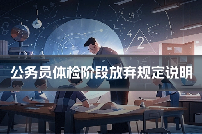 公务员体检阶段放弃规定说明