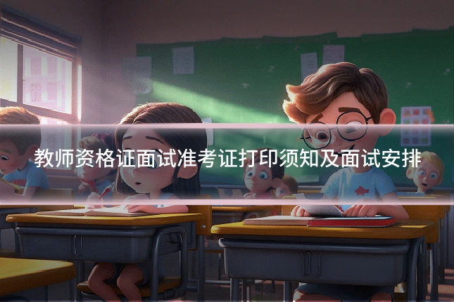 教师资格证面试准考证打印须知及面试安排