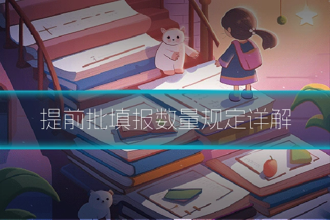 提前批填报数量规定详解