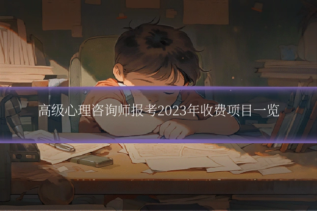高级心理咨询师报考2023年收费项目一览