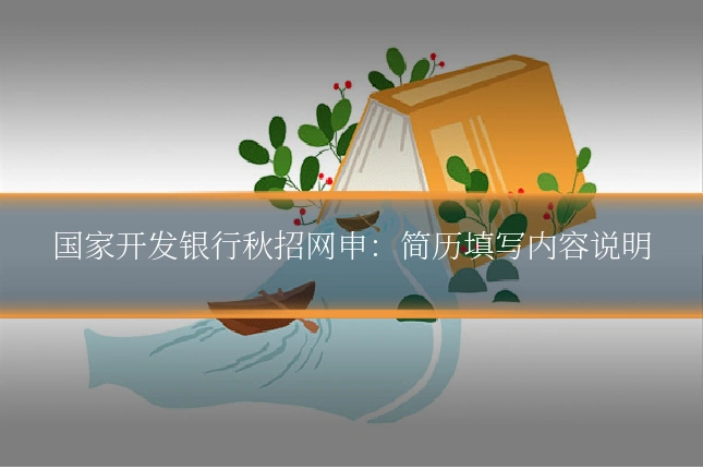 国家开发银行秋招网申:简历填写内容说明