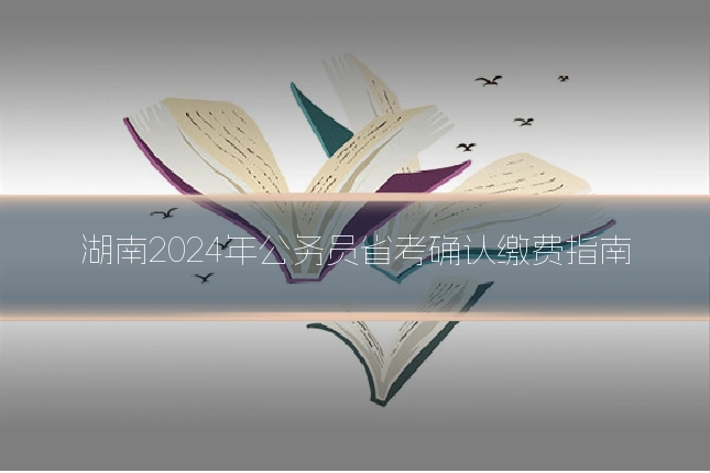 湖南2024年公务员省考确认缴费指南