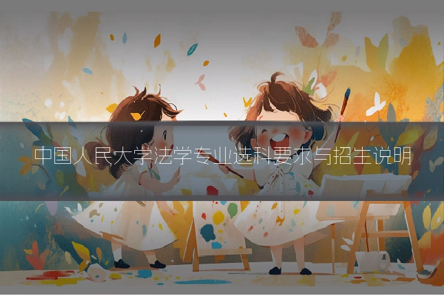 中国人民大学法学专业选科要求与招生说明