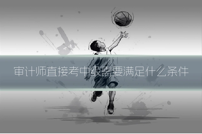 审计师直接考中级需要满足什么条件