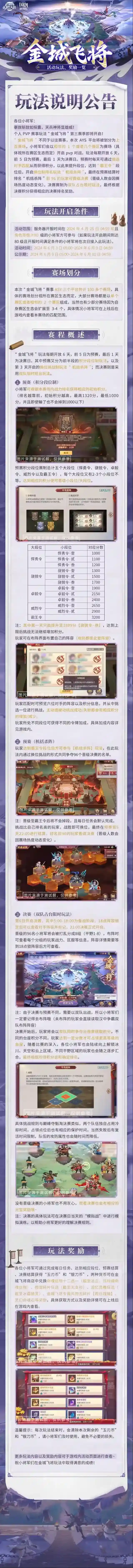 三国志幻想大陆玩法公告丨个人PVP玩法“金城飞将”S3今日上线！