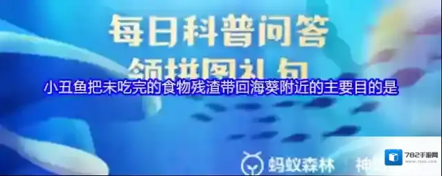小丑鱼把未吃完的食物残渣带回海葵附近的主要目的是
