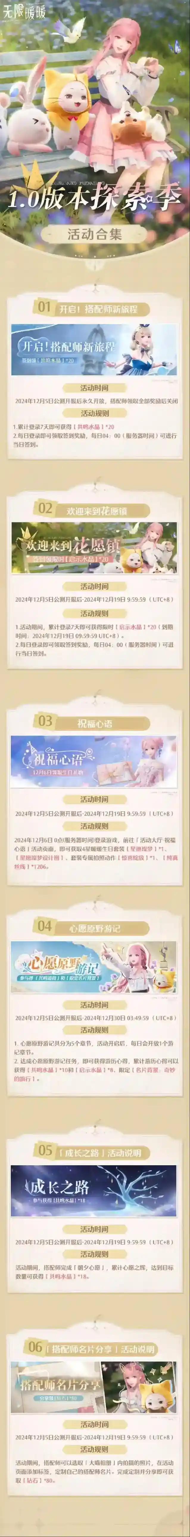 无限暖暖1.0探索季有什么活动 无限暖暖1.0探索季活动介绍