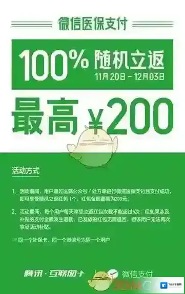 《微信》医保支付100%获现金红包支持医院介绍