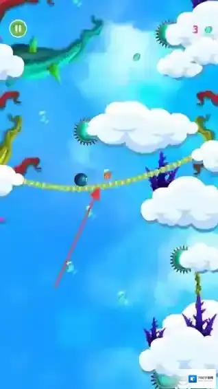 滚动的绳索天空小球