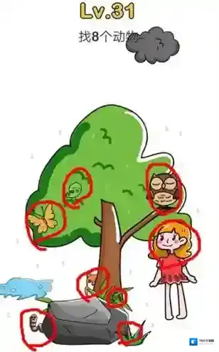 脑洞大师第31关怎么过 找到8个动物关卡攻略